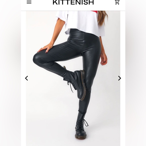 Kittenish Pants - Kittenish ultra high rise faux leather stretch legging